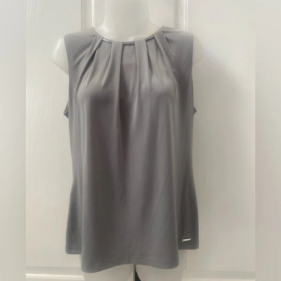 Calvin Klein Gray Sleeveless Top Sz L - Picture 1 of 3